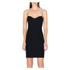GALVAN LONDON Womens Black Straps Pullover Sleeveless Mini Party Sheath Dress S